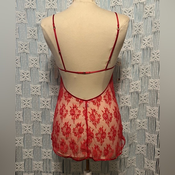Victoria Secret Very Sexy Red Sheer Lace Babydoll Lingerie - Picture 5 of 11